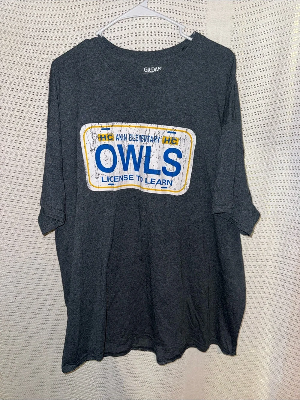 Gildan Dark Gray OWLS License To Learn Graphic Tee